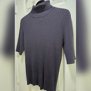 Jones New York Signature  Dark Periwinkle Ribbed Turtleneck Sweater